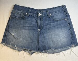 Ariat Women’s 33 Cutoff Shorts Distressed Boyfriend Blue‎ Denim Jean Cowgirl